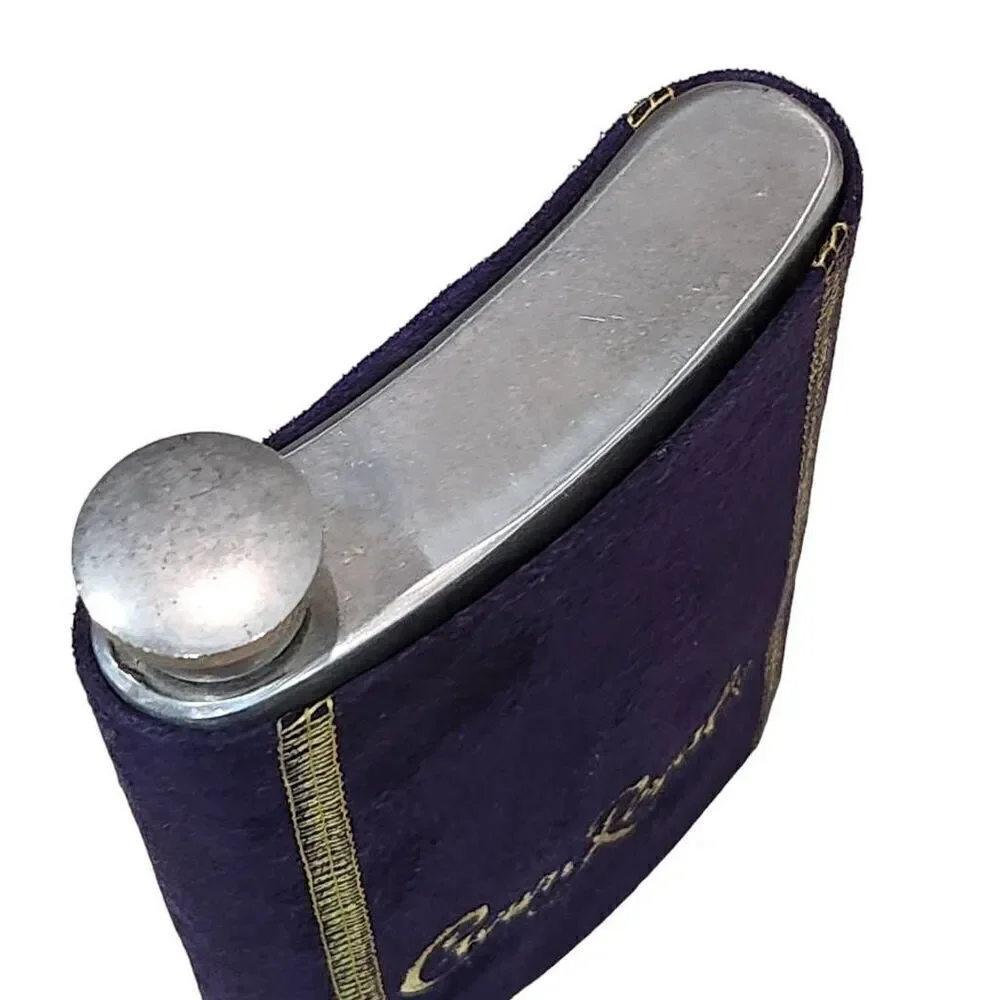 Crown Royal stainless steel flask with purple cover 8oz‎
